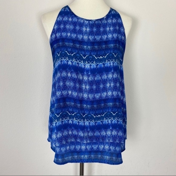 Zac & Rachel Layered Sleeveless Blouse Blue Size S - Picture 3 of 9